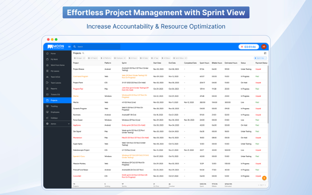 screenshot of Moon HRM